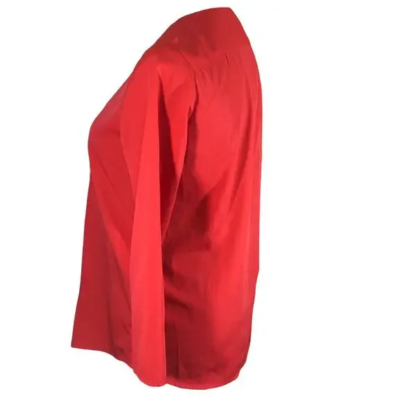 Banana Republic Factory Women's Zip Up Coral 3/4 sleeve blouse top SIZE Small - Picture 6 of 6